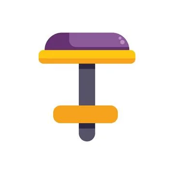 Modern stool with footrest isolated on white background, stylish furniture fo Illustrazione stock