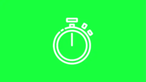 Modern stopwatch icon on green background for time management Stock Footage 331506097