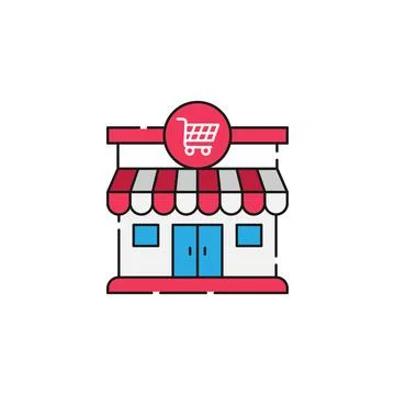 Modern Store icon Vector design Illustration. Store Building icon vector desi Stock Illustration