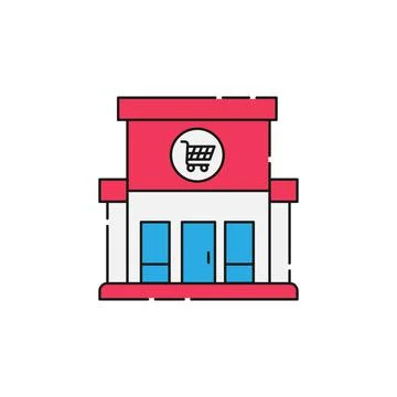 Modern Store icon Vector design Illustration. Store Building icon vector desi Illustrazione stock