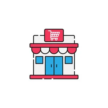 Modern Store icon Vector design Illustration. Store Building icon vector desi Illustrazione stock