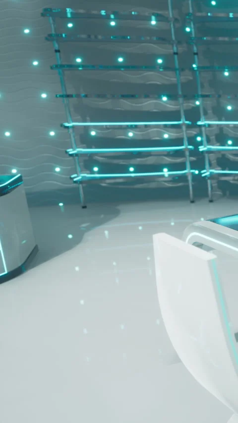 Modern store interior with bright lights and minimalist design elements Stock Footage 335690848