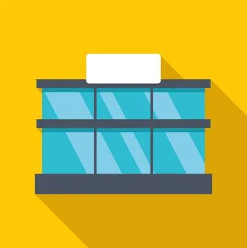 Modern storefront building with blank sign Stock Illustration
