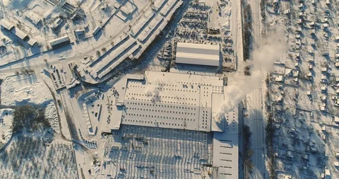 Modern storehouse construction site, the structural steel structure of a new Stock Footage 87067044