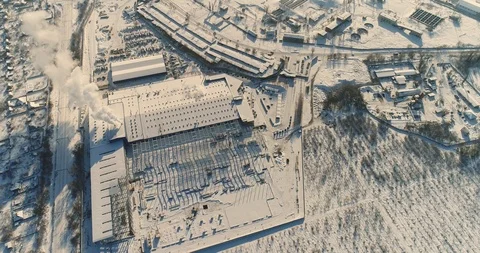 Modern storehouse construction site, the structural steel structure of a new Stock Footage 87067698