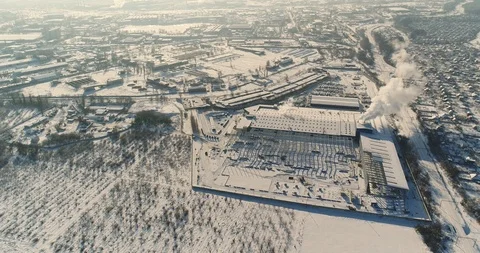 Modern storehouse construction site, the structural steel structure of a new Stock Footage 87067916