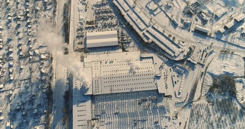 Modern storehouse construction site, the structural steel structure of a new Stock Footage 87494985