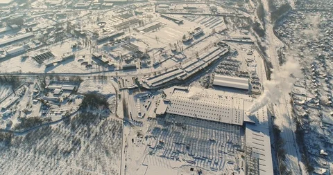 Modern storehouse construction site, the structural steel structure of a new Stock Footage 87495053