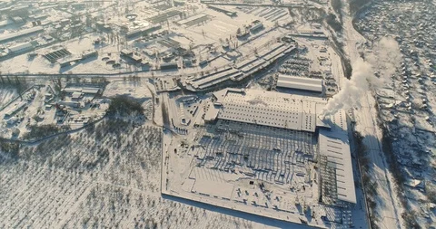 Modern storehouse construction site, the structural steel structure of a new Stock Footage 87495075