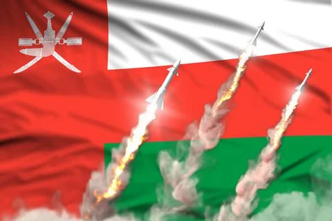 Modern strategic rocket forces concept on flag fabric background 스톡 일러스트