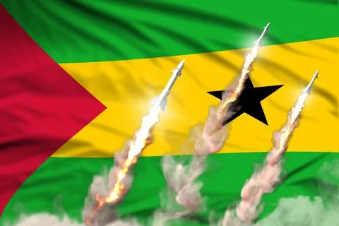Modern strategic rocket forces concept on flag fabric background Stock Illustration