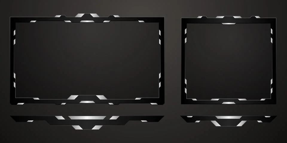Modern stream overlay webcam screen panel for live video streaming and broadcast Stock Illustration