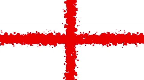 Modern striking bubbles motion background loop red and white english flag Video stock 61042364
