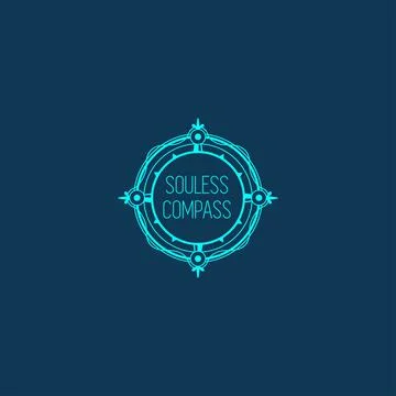 Modern striped line SOULESS COMPASS logo design Stock Illustration