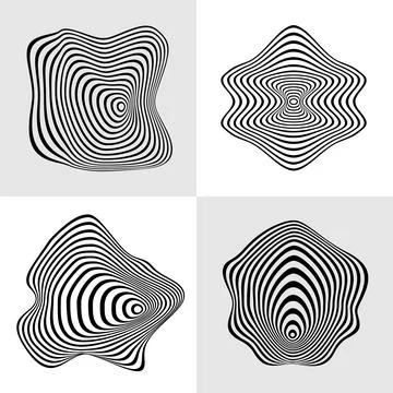 Modern stripes liquify set 스톡 일러스트