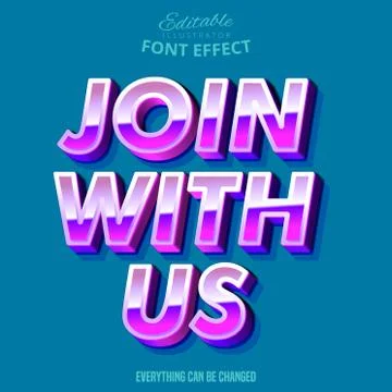 Modern strong bold editable font effect Stock Illustration
