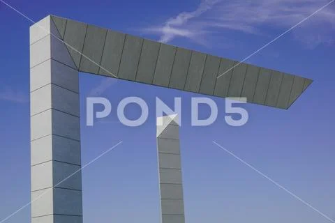 Modern structure detail over the highway in the modern bridge Stock Photos