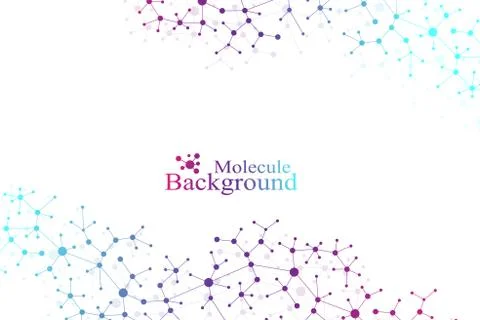 Modern Structure Molecule DNA. Atom. Molecule and communication background for Stockillustratie