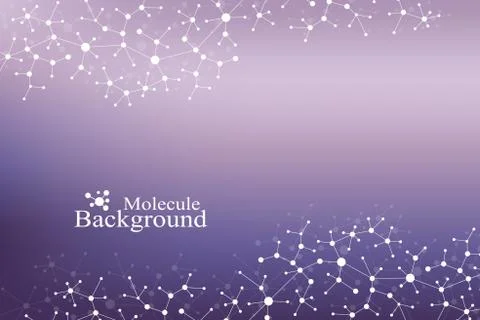 Modern Structure Molecule DNA. Atom. Molecule and communication background for Stock Illustration