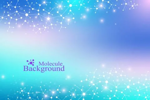 Modern Structure Molecule DNA. Atom. Molecule and communication background for Stock Illustration