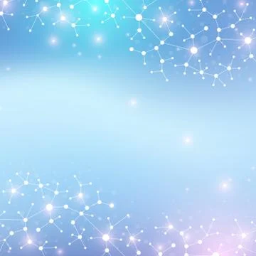 Modern Structure Molecule DNA. Atom. Molecule and communication background for Illustrazione stock