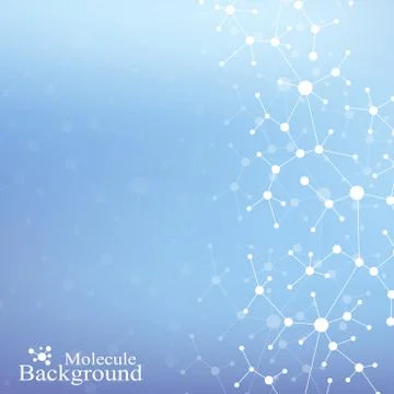 Modern Structure Molecule DNA. Atom. Molecule and communication background for Stock Illustration