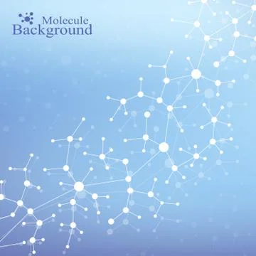 Modern Structure Molecule DNA. Atom. Molecule and communication background for Illustrazione stock