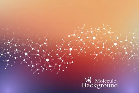 Modern Structure Molecule DNA. Atom. Molecule and communication background for Stock Illustration