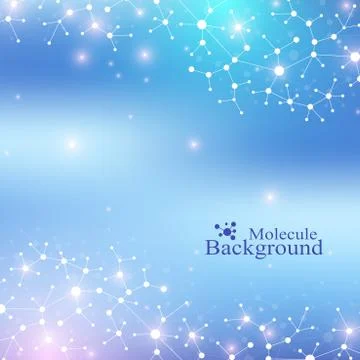 Modern Structure Molecule DNA. Atom. Molecule and communication background for Illustrazione stock