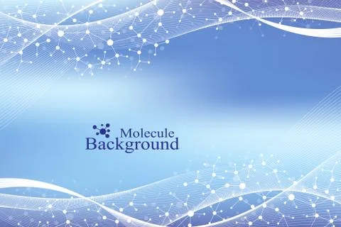 Modern Structure Molecule DNA. Atom. Molecule and communication background for Stock Illustration