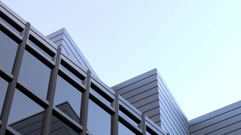 Modern structures, urban building windows, office, Animation, 3D render Stock Footage 269373358