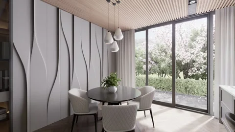 Modern studio apartment with open space living room and kitchen Stock Footage 308295159