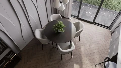 Modern studio apartment with open space living room and kitchen Stock Footage 308631197