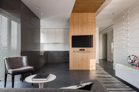 Modern studio apartment Stock Photos