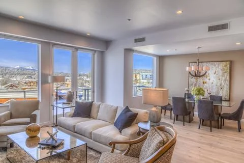 Modern studio at the atrium Stock Photos