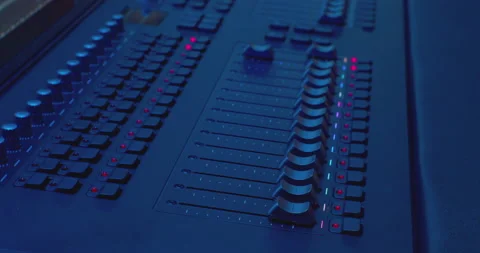 Modern studio equipment. electronic console for sound control. equalizers move Video stock 162425773