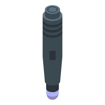 Modern studio microphone is standing on white background Stock Illustration