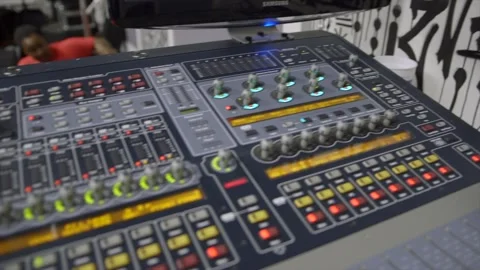 Modern Studio Recording Board Equipment Stock Footage 258673115