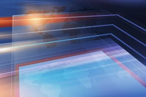 Modern studio space with big flat TV screens concept series Stock Illustration