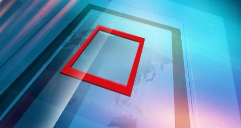 Modern studio space with red rectangle on center concept series Stock-Illustration