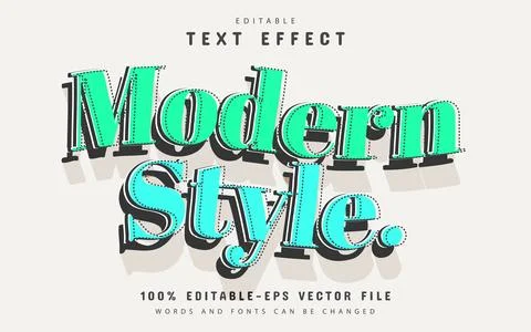 Modern style 3d text effect editable Stock Illustration