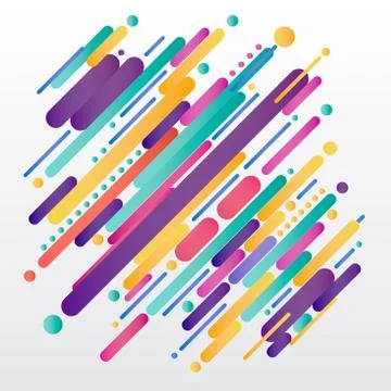 Modern style abstrac composition made of various rounded shapes in colorful. Stock Illustration