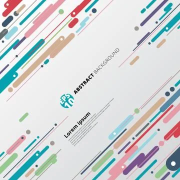 Modern style abstract with composition made of various lines diagonal rounded Stock Illustration