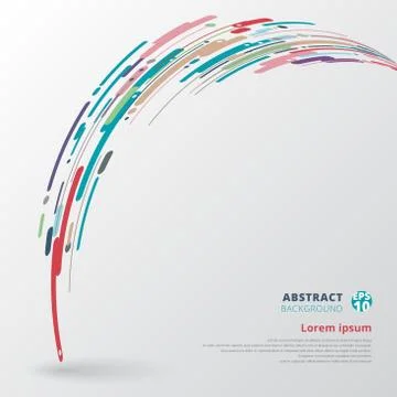 Modern style abstract with composition made of various motion lines curve rou Stock Illustration