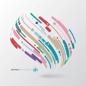 Modern style abstract with composition made of various lines wrapping circle Stock Illustration