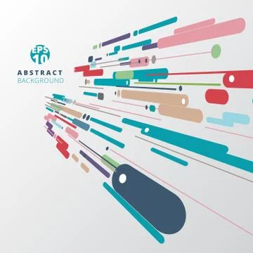 Modern style abstract with composition perspective made of various lines diag Illustrazione stock