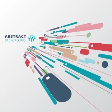 Modern style abstract with composition perspective made of various lines diag Stock Illustration