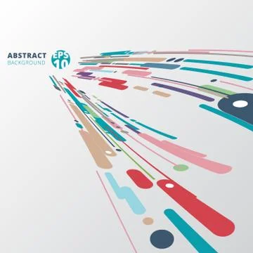 Modern style abstract with composition perspective made of various lines diag Stock Illustration