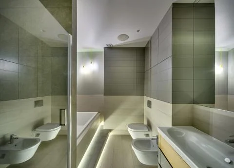 Modern style bathroom 스톡 사진