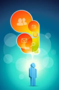 Modern style bubble speech template. Stock Illustration